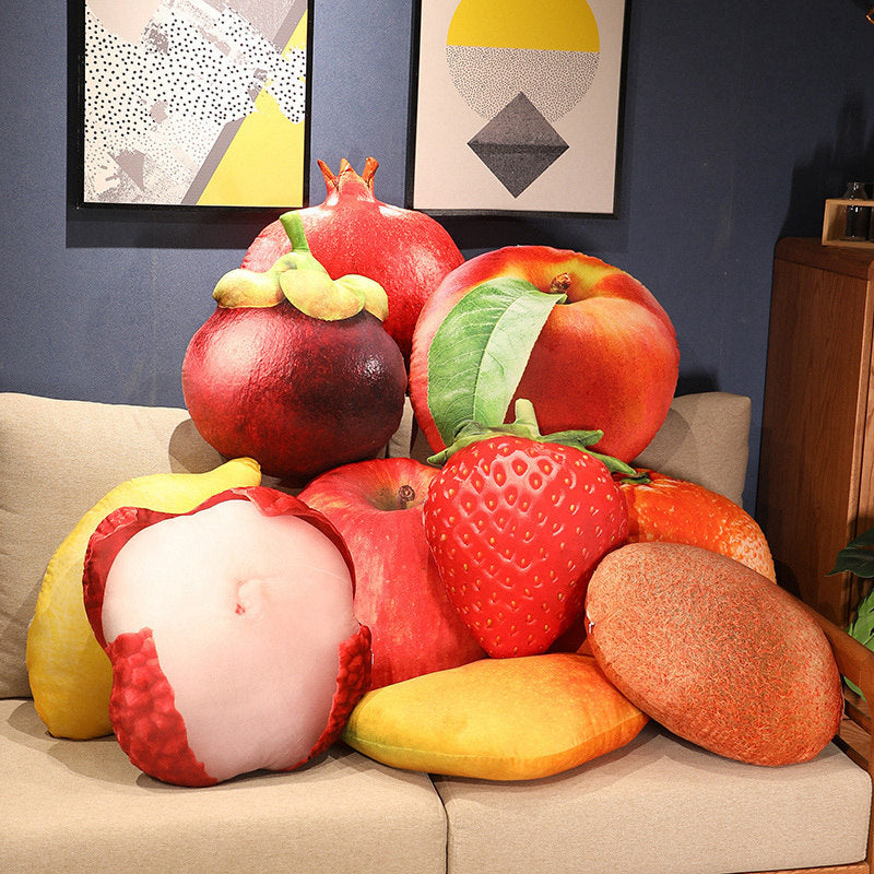 Realistic Fruit Plush Pillows & Cushions — 13 Varieties