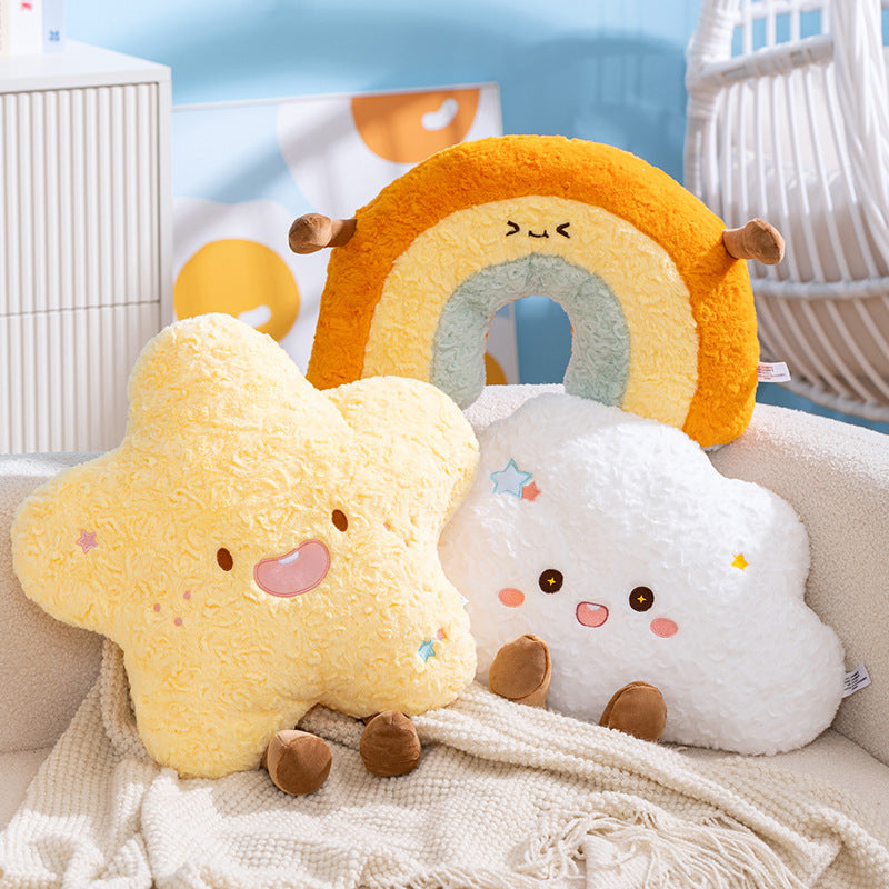 Cartoon-Style Realistic Cloud & Sun & Stars & Rainbow Plush Toys