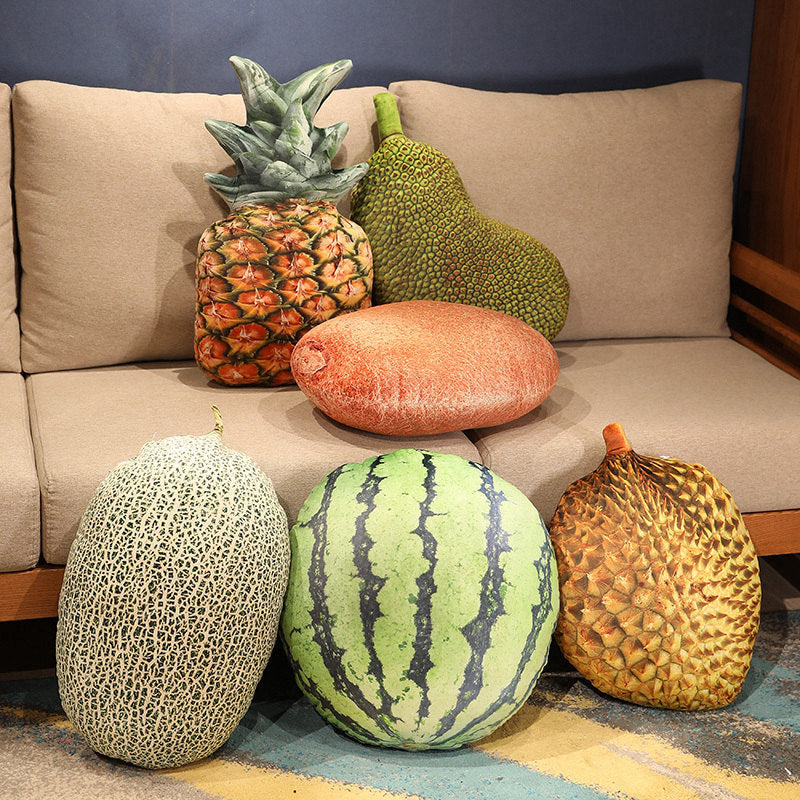 Realistic Fruit Plush Pillows & Cushions — 13 Varieties