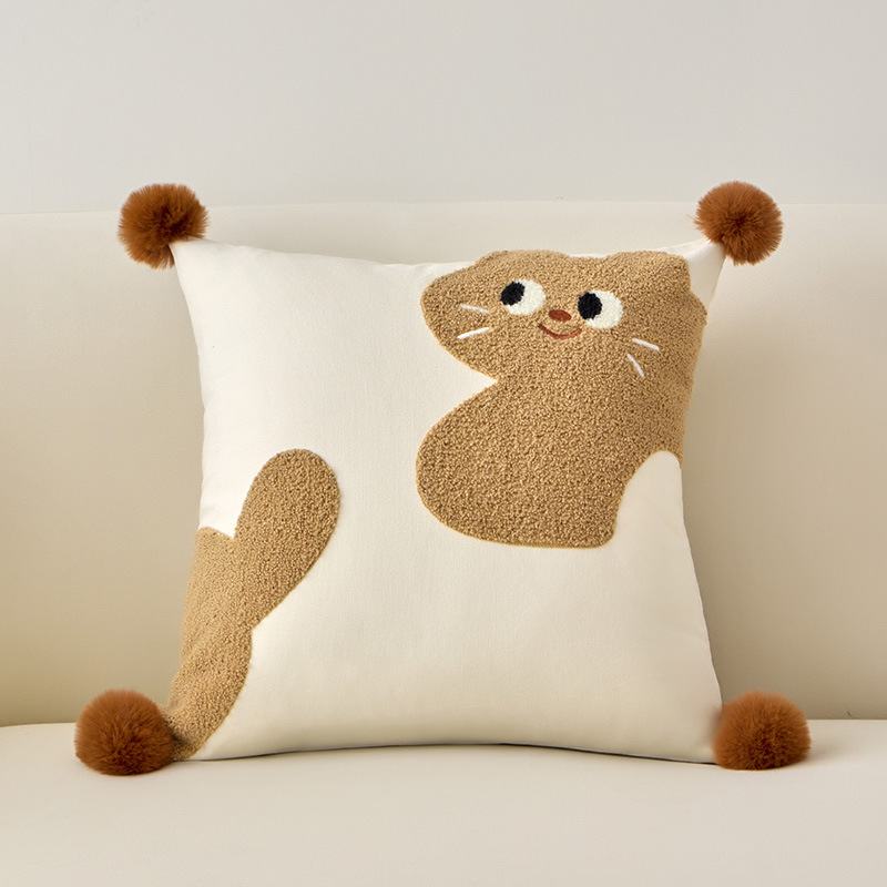 Boutique home decor brown and white animal plush pillow for premium wholesale suppliers.