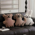 Bulk custom nordic plush throw pillow assortment on a black sofa for worldwide vendors.