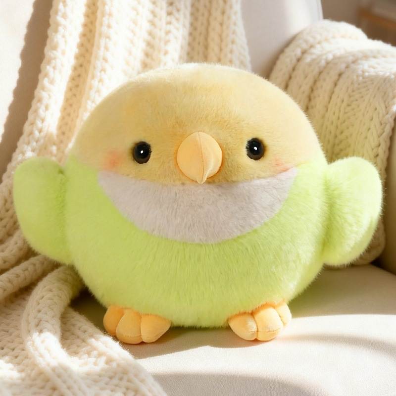 bulk-cute-green-bird-plush-cushion-factory-sourcing