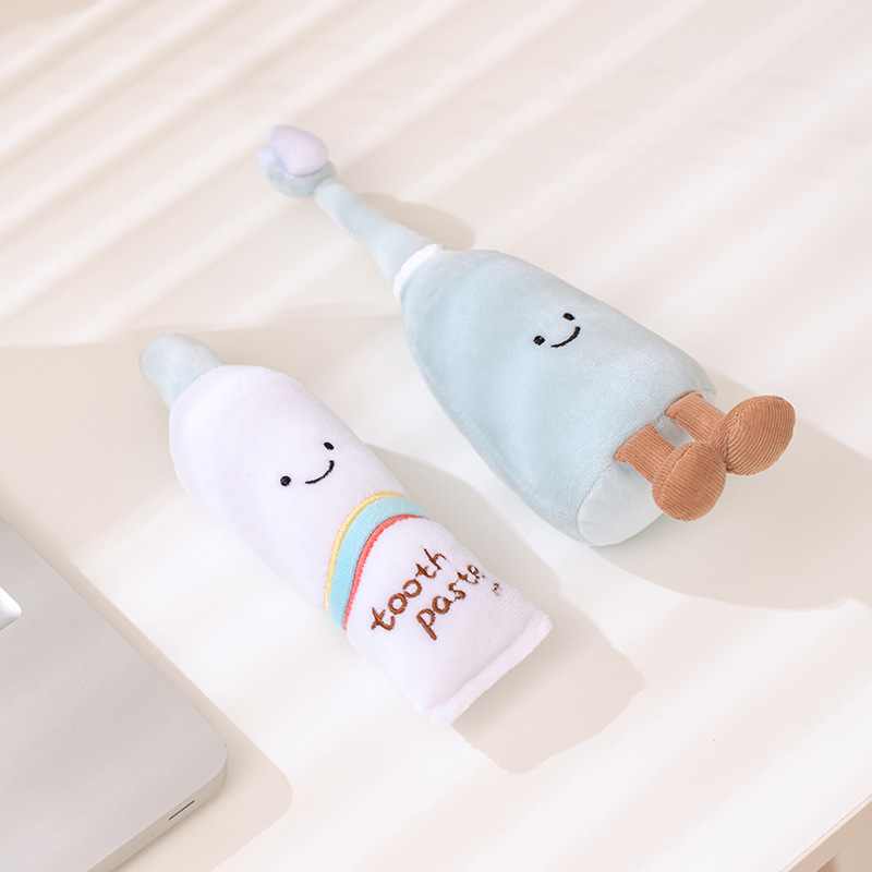 Bulk kawaii dentist plush accessories featuring toothbrush and toothpaste, ideal for B2B distribution and pediatric decor.