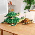 Bulk realistic sea turtle family toys on a wooden table, targeted at global educational toy distributors