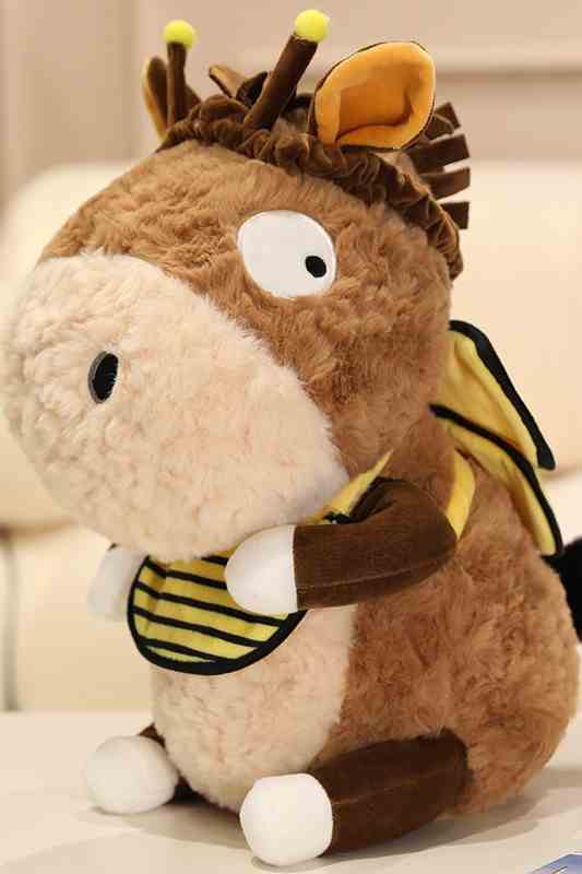 Bulk order soft stuffed donkey animal with cute bee wings and antennae