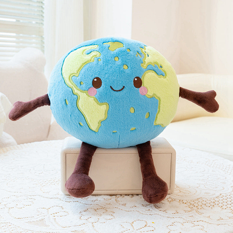 Cute Earth planet plushie stuffed animal, premium wholesale claw machine prize for FEC operators.