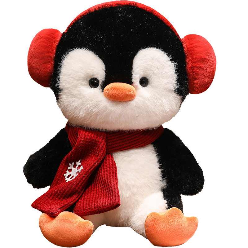 Factory direct premium Christmas penguin soft plush toy highlighting OEM manufacturing quality.