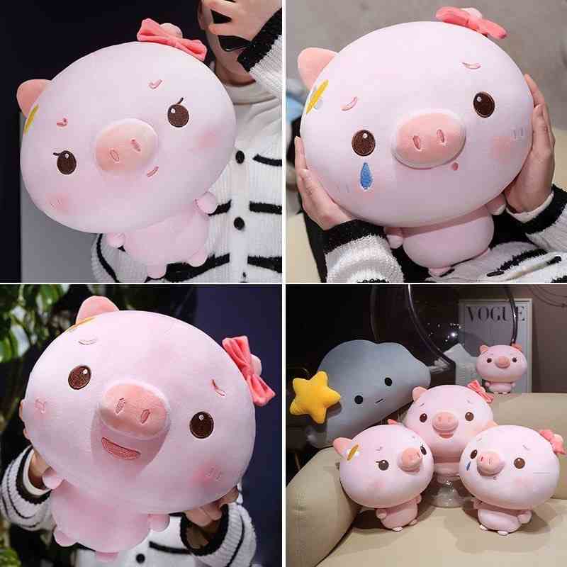 Factory-sourced custom pig plushie vendor catalog showing size scales and close-up texturing, ideal for global B2B distributors.