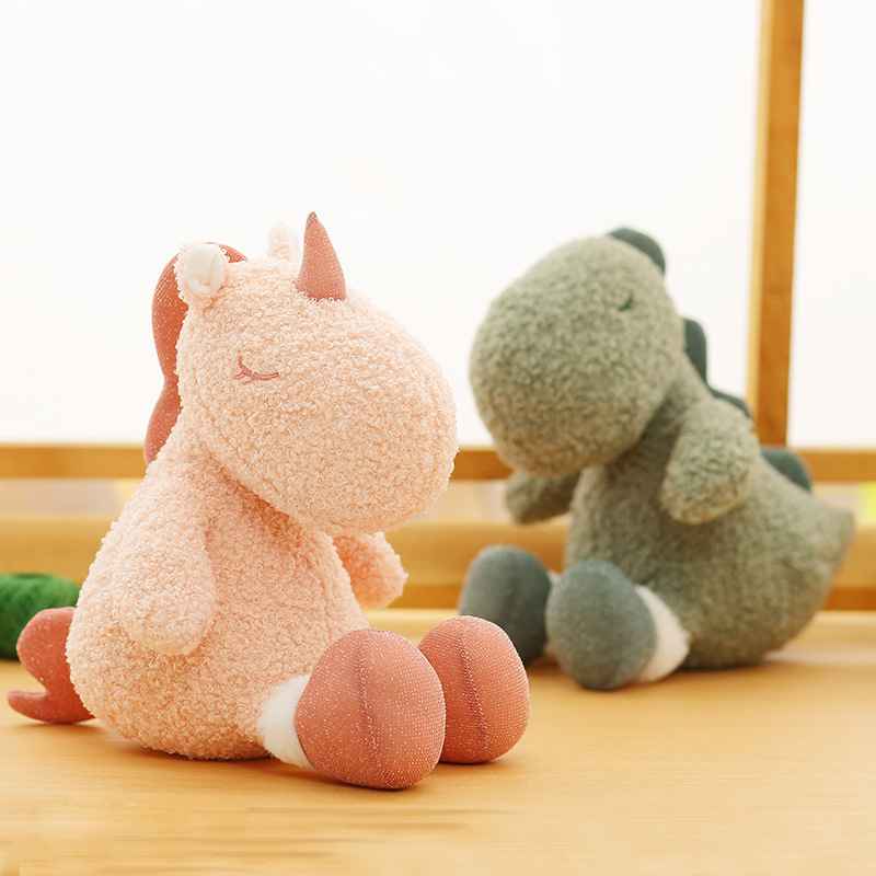 Factory-direct dinosaur and unicorn stuffed toys with cozy sherpa textures, optimized for cross-border toy distributors.