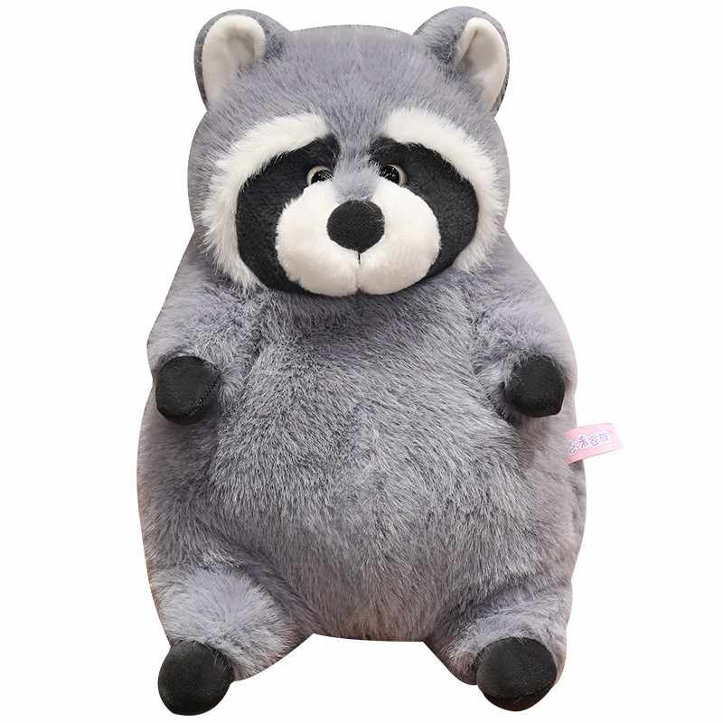 Factory direct premium grey chubby raccoon soft plush toy showcasing OEM manufacturing quality.