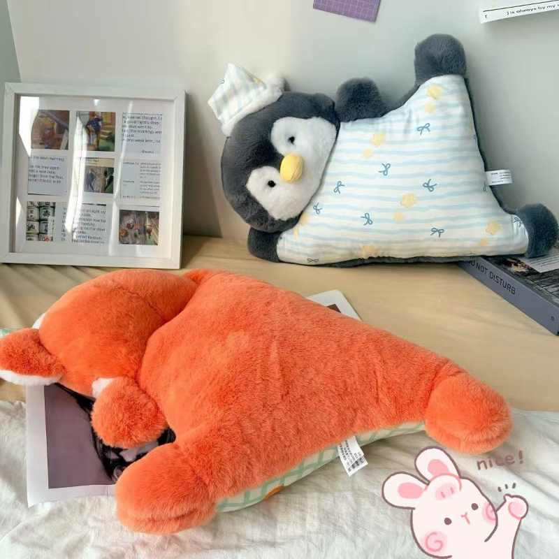 Factory-direct kawaii animal reading pillow backrest cushions for wholesale room decor sourcing.