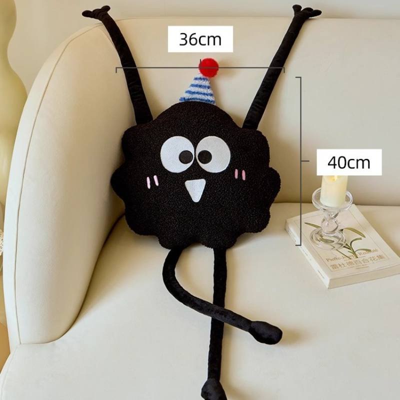 Factory-direct party monster plush pillow showing 36x40cm dimensions for precise wholesale buyers.