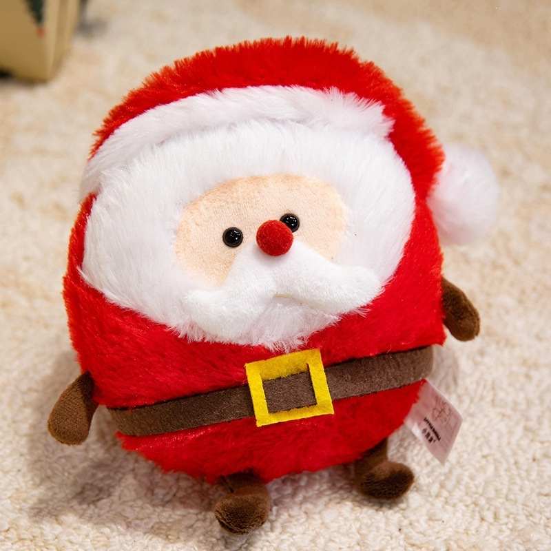 Wholesale round Santa Claus plush stuffed toy soft material low moq