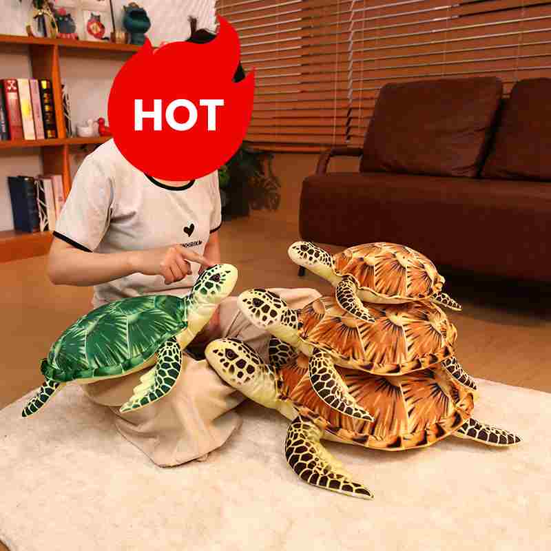 High-ROI stacked realistic turtle plushies, the ultimate souvenir items for marine museums and parks.