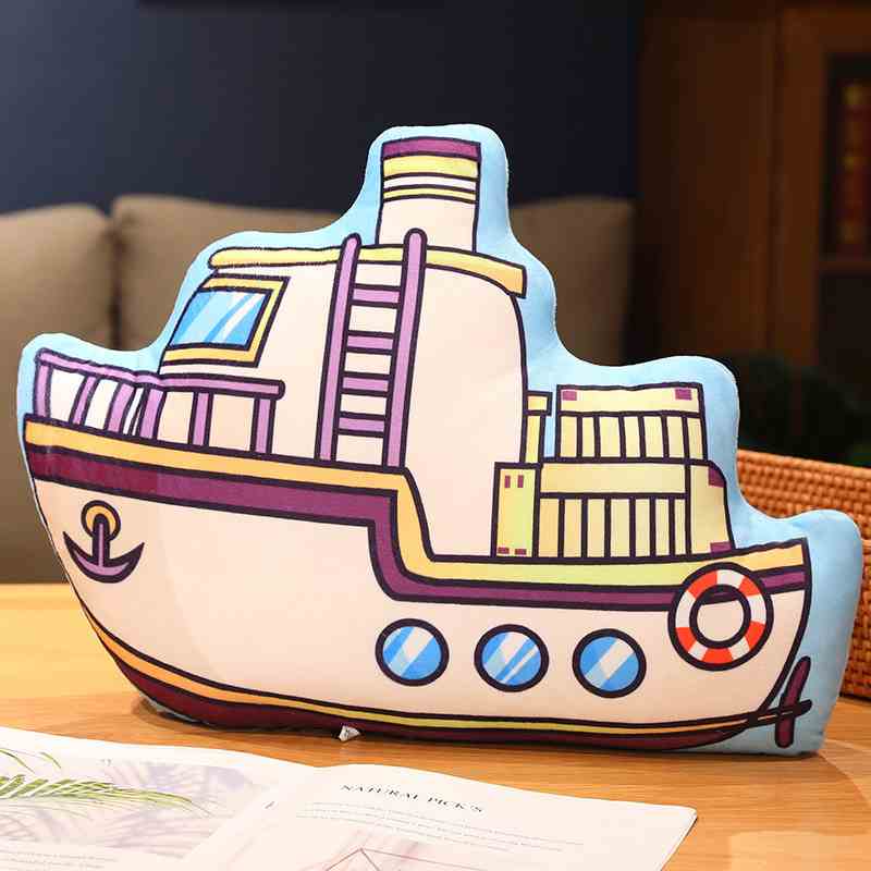 Factory-direct ship plush pillow, ideal for marine-themed boutiques and cross-channel wholesale.