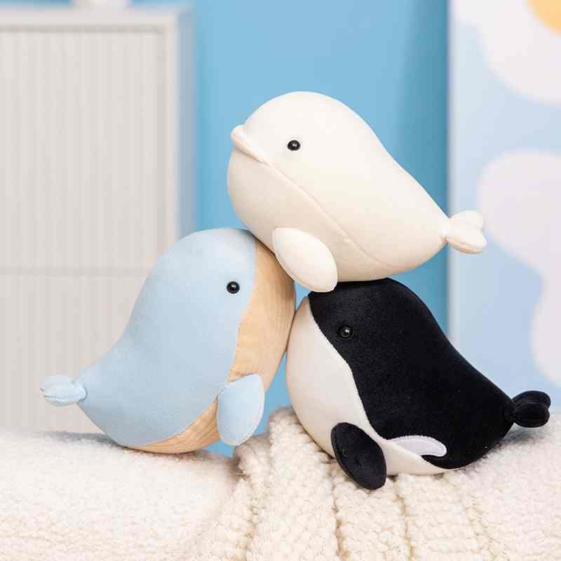Factory-direct stacked whale plushies, perfect for nursery room decor and ocean-themed boutique wholesale.