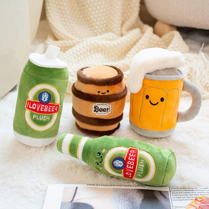 Funny Beer Plush Toys: Bottle, Can & Mug | Novelty Arcade Prizes & Gifts