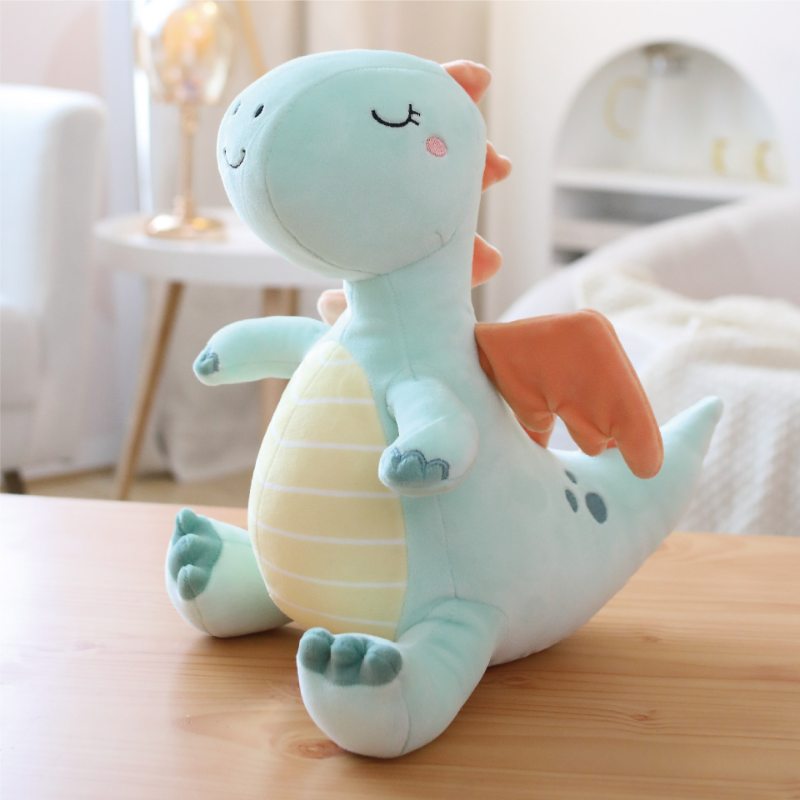 High-ROI cute blue flying dragon stuffed toy with orange wings for worldwide wholesale supply.
