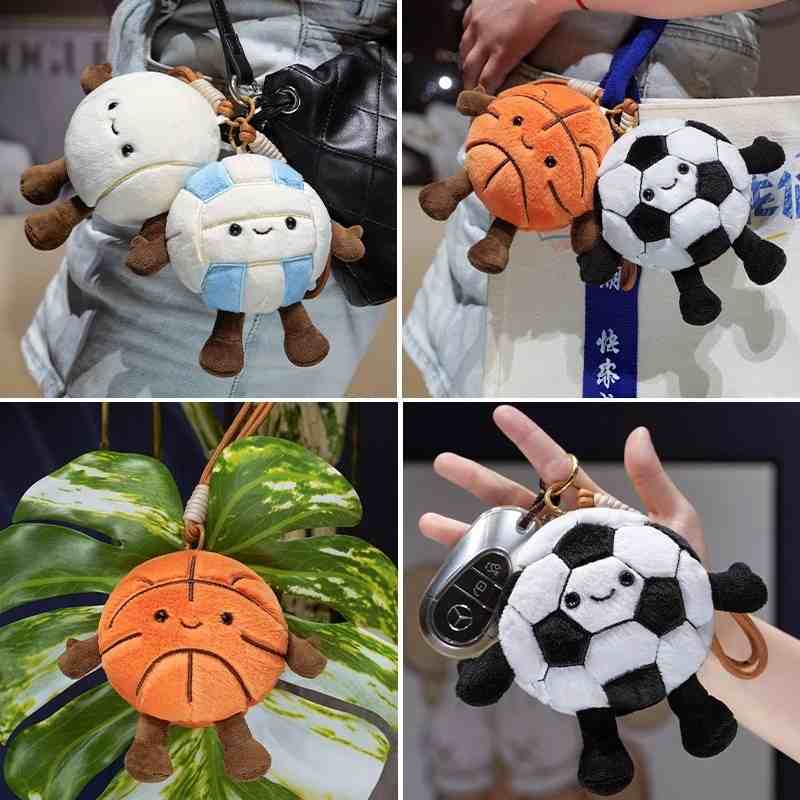 High-ROI kawaii sports plush bag charms and keyrings on tote bags, optimized for retail distributors.