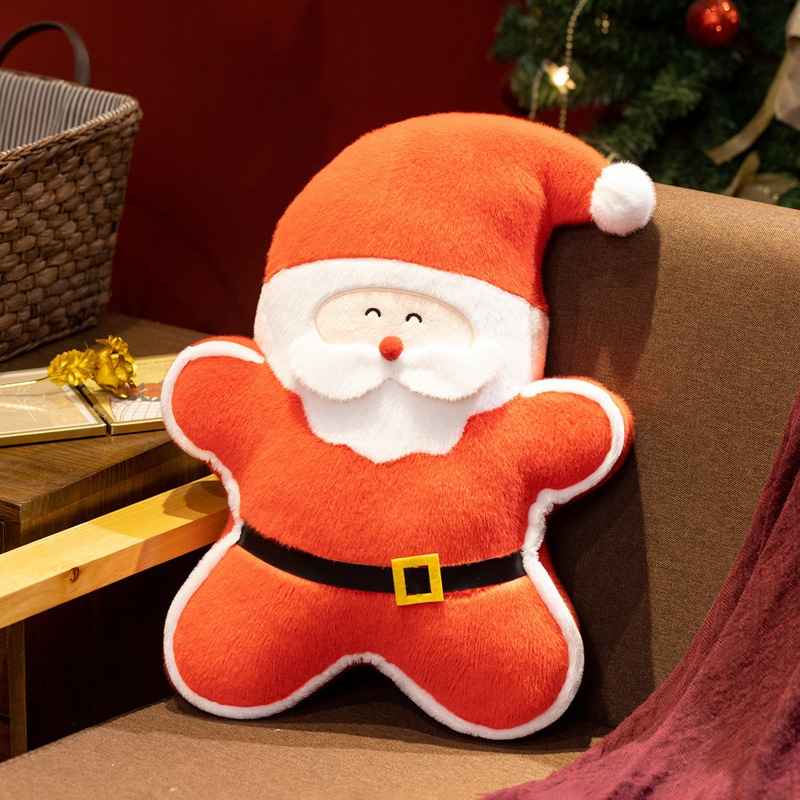 High-ROI star-shaped Santa Claus plush toy sitting on a cozy couch for retail distributors.
