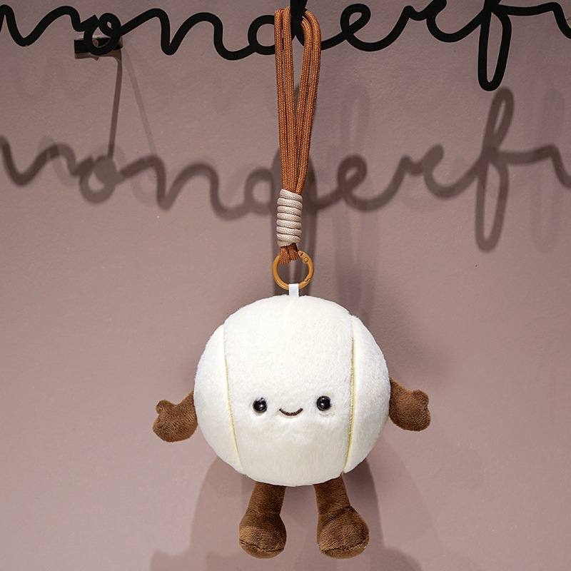 Kawaii baseball plush pendant keychain for B2B sports gift shop supply and wholesale vendors.