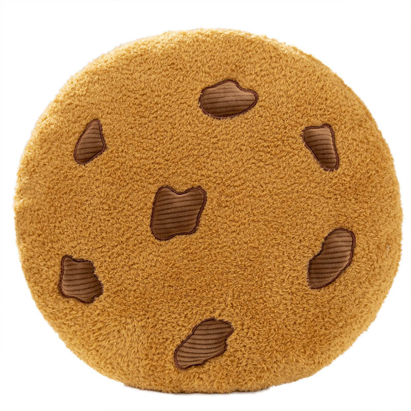 Bulk candy button cookie plush cushion manufactured for arcade and amusement prizes.