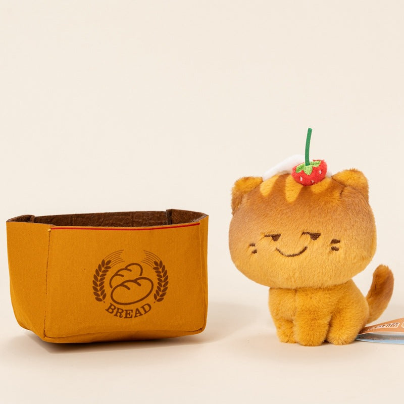 Wholesale strawberry cat plush toy for amusement center inventory.
