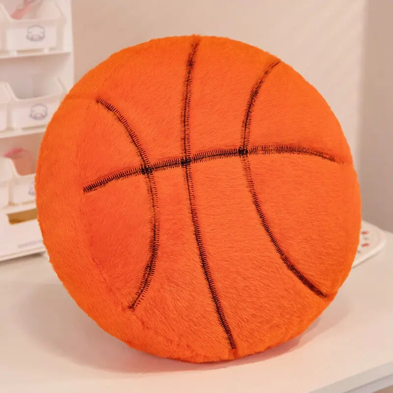 Classic orange basketball plush pillow soft stuffed sports toy for bulk orders.