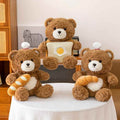 Premium bakery theme teddy bear assortment featuring baguette, croissant, and toast styles for wholesale.