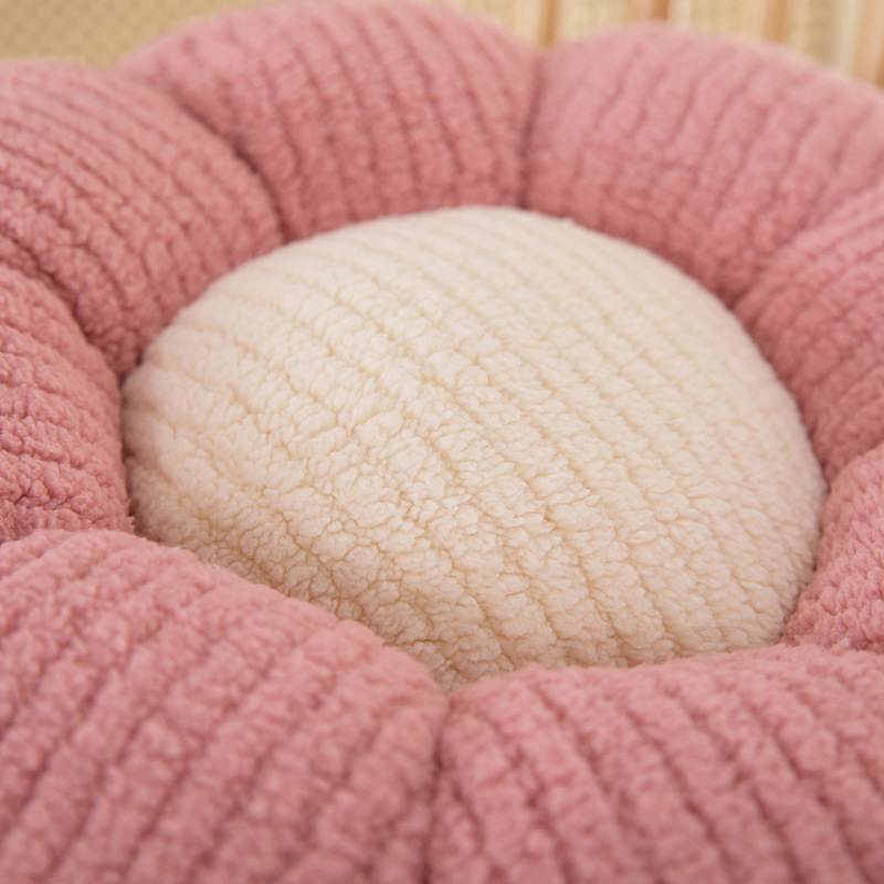 Premium soft flower plush pillow showing detailed corduroy texture for wholesale buyers.