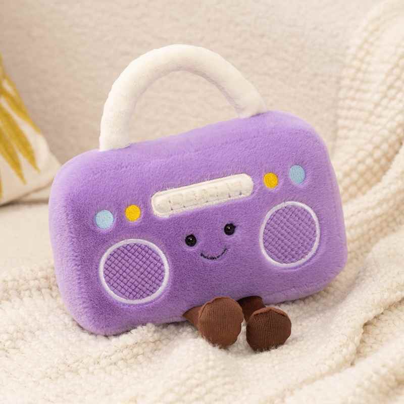 Purple retro radio plush B2B supplier
