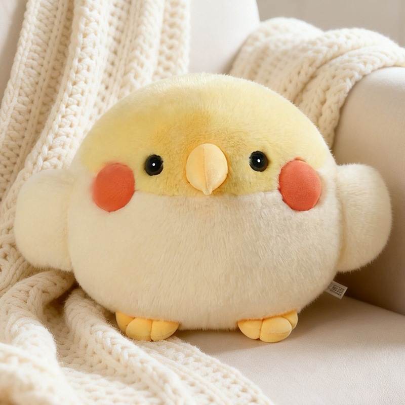 ready-stock-chubby-yellow-cockatiel-bird-plush-cushion-wholesale