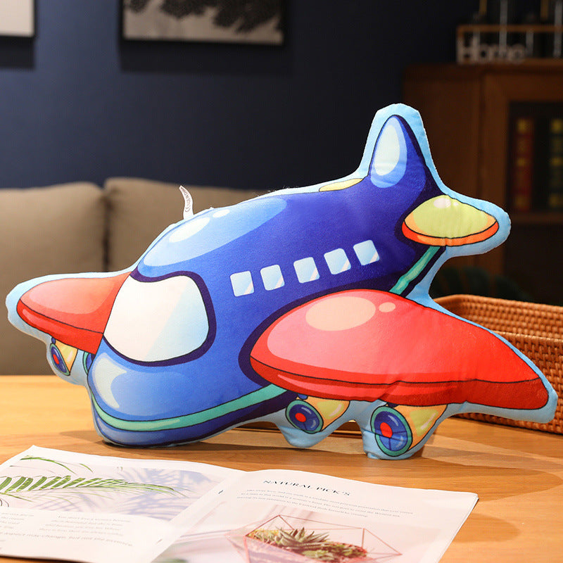Cute Cartoon Pillow — Car, Police Car, and Excavator Designs