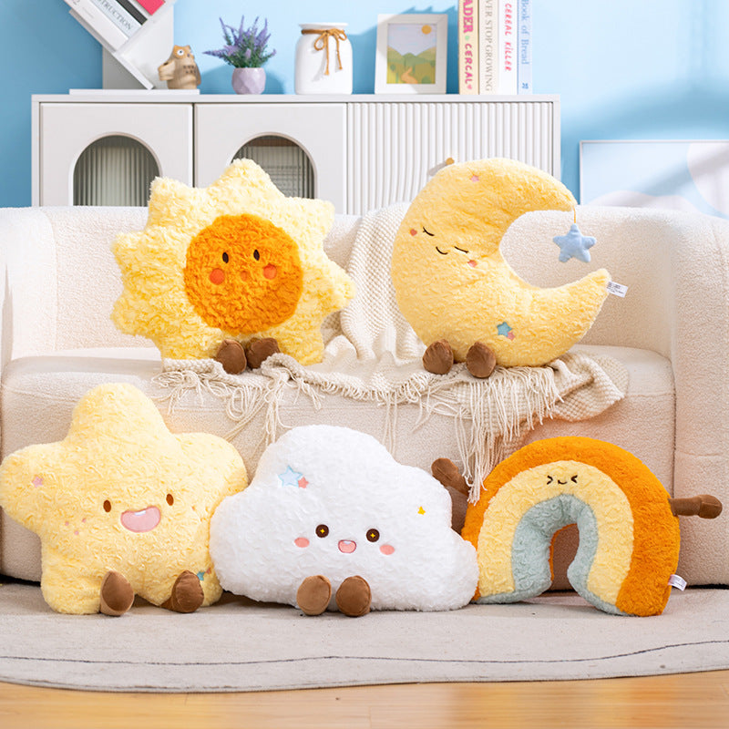 Cartoon-Style Realistic Cloud & Sun & Stars & Rainbow Plush Toys