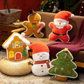 Wholesale Christmas holiday plush toy assortment featuring Santa, snowman, gingerbread, and tree designs for B2B.