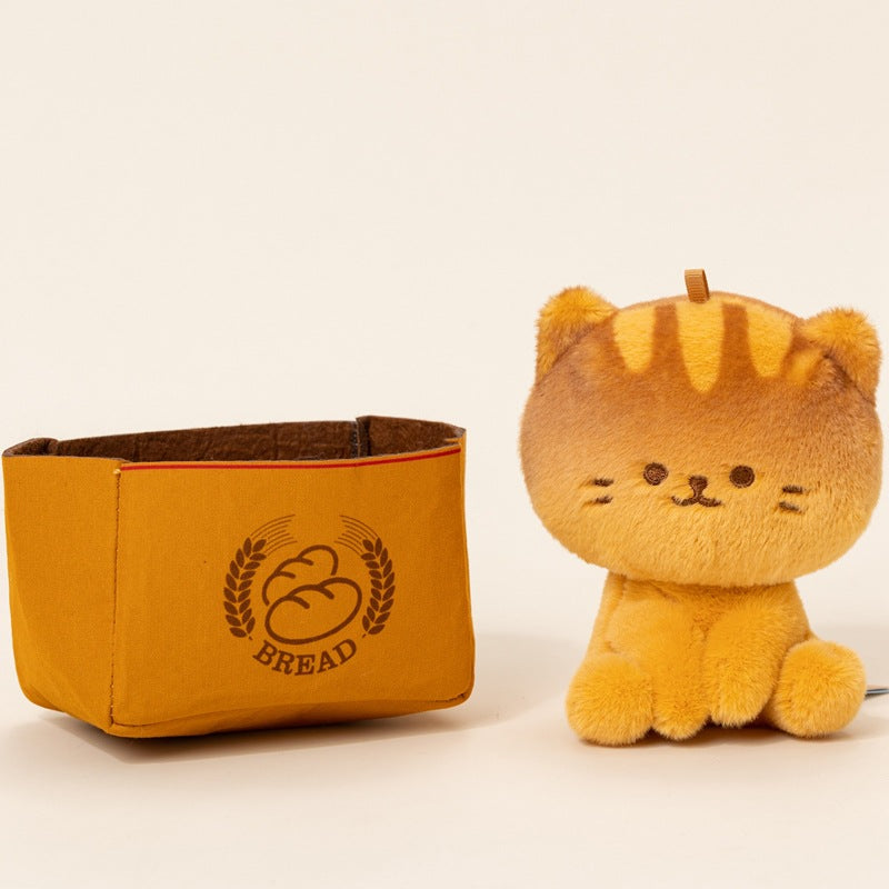 Novelty baguette cat soft toy for arcade claw machine prizes.