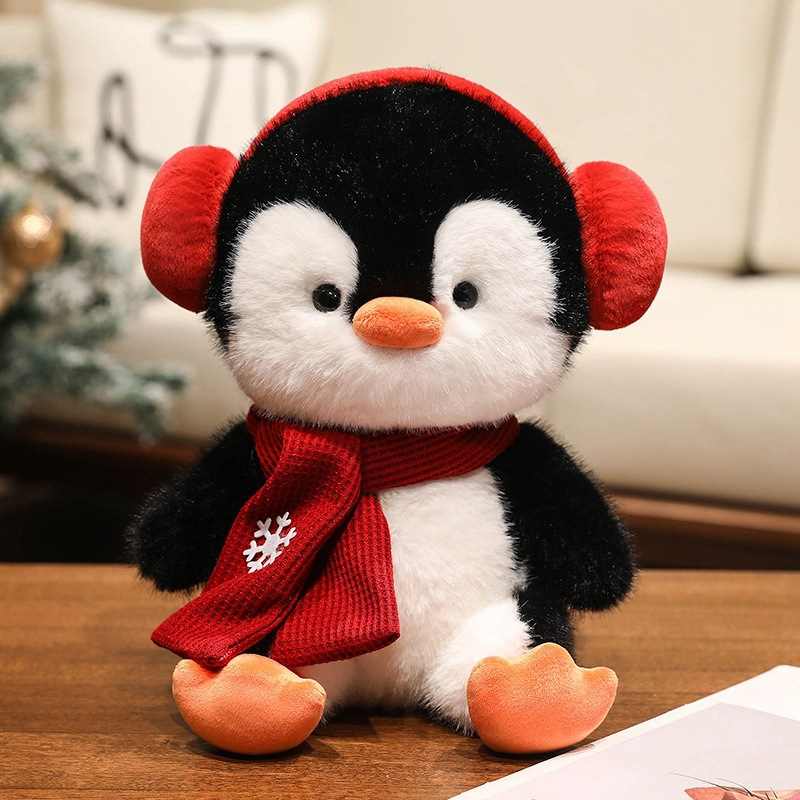 Factory direct premium Christmas penguin soft plush toy highlighting OEM manufacturing quality.