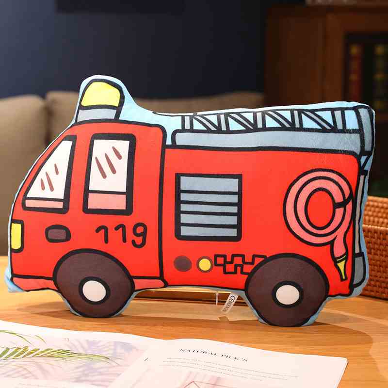 Wholesale fire truck plush toy, perfect for high-ticket arcade prizes and nursery room decor.