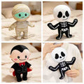 Wholesale Halloween monster plush assortment catalog featuring custom mummy, vampire, and skeleton designs for private label sourcing.