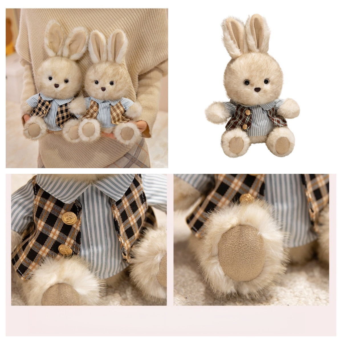Wholesale plush bunny dressed stuffed animal bulk
