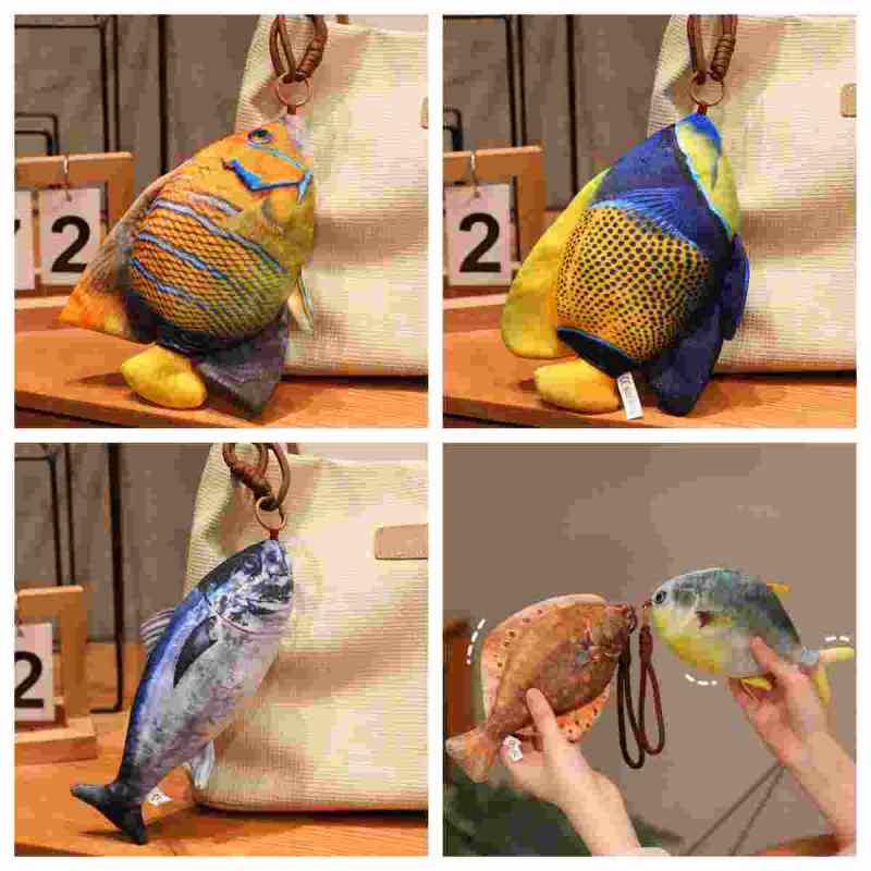 Bulk novelty marine fish keyring assortment including clownfish and koi, perfect for coastal boutique supply.