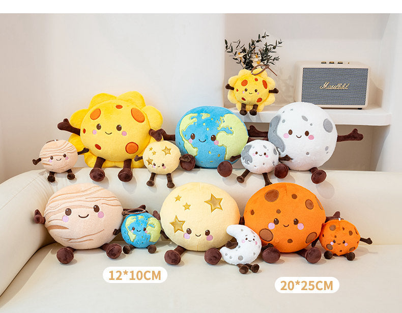 Complete set of wholesale solar system planet plush toys, high-perceived-value bulk prizes for arcades and FECs.