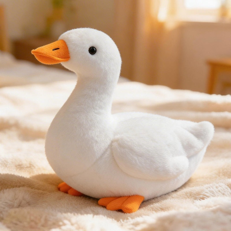 A single premium white chubby duck plush toy, available for B2B boutique sourcing and wholesale.