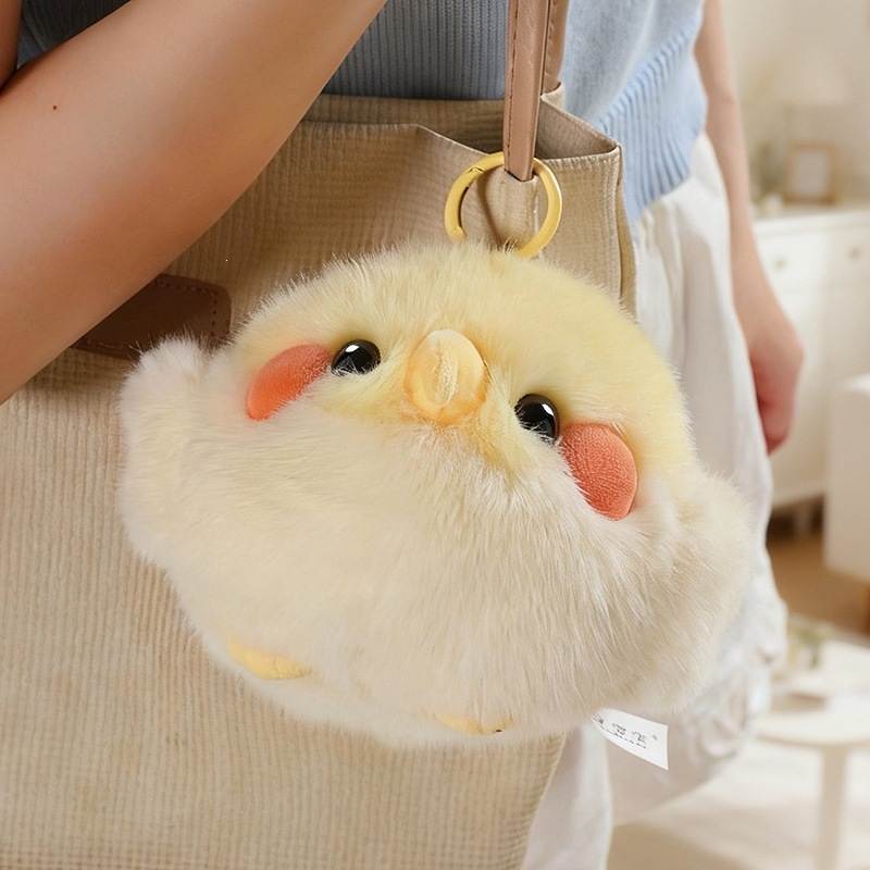 wholesale-yellow-cockatiel-bird-plush-bag-charm-keyring