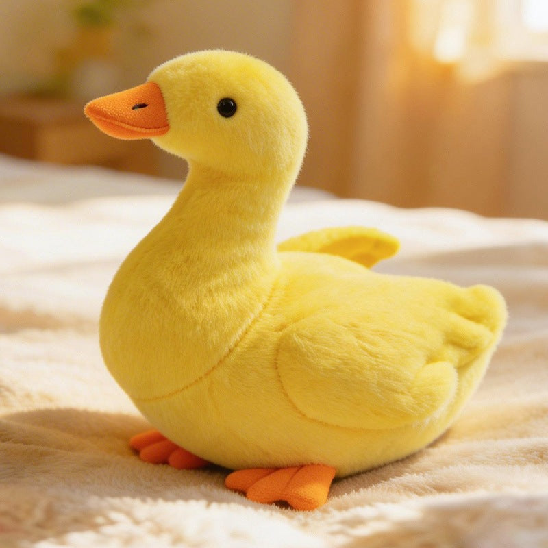 A cute pastel yellow chubby duck stuffed animal, designed for bulk wholesale and arcade claw machine prizes.